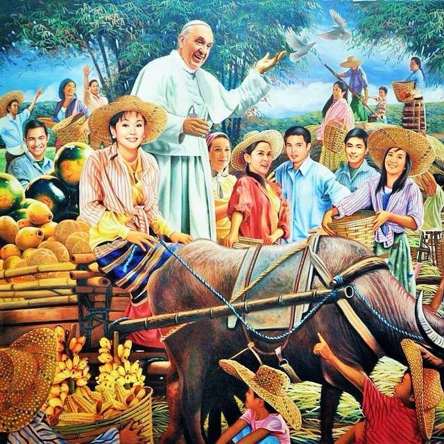 Filipino Celebrities Featured in Painting with Pope Francis