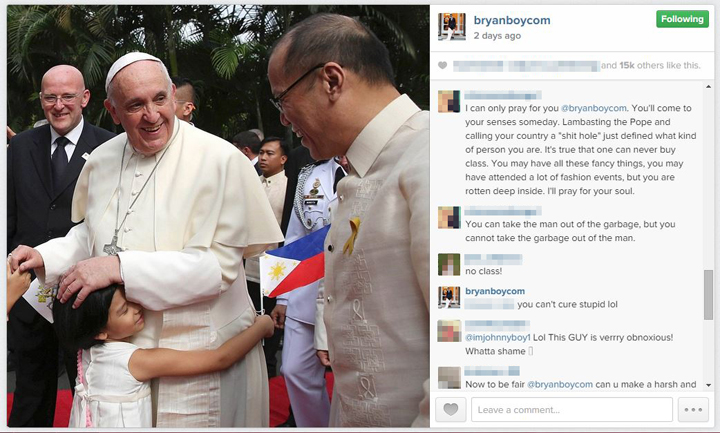 Filipino Fashion Blogger Calls Pope Francis 'Homophobic' 2