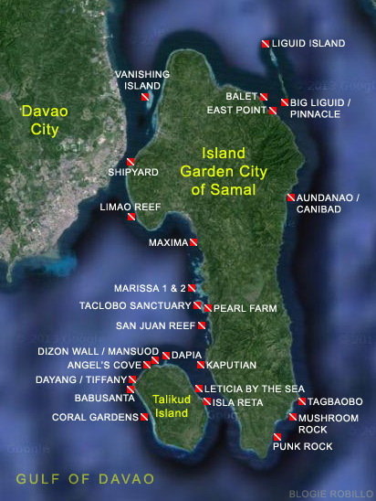 Samal Dive Map