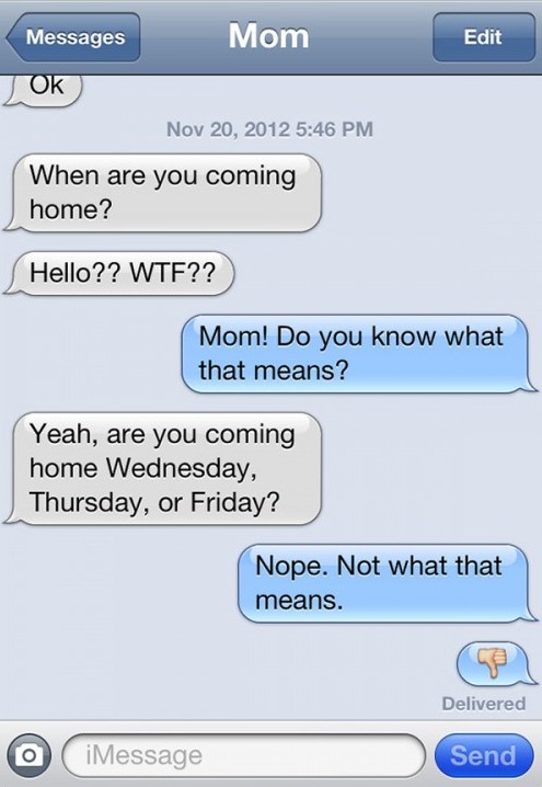 oh mom.  Funny texts from parents, Funny texts, Funny text messages