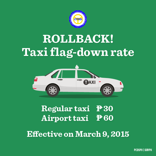 LTFRB to Roll Back Taxi Flagdown Rates