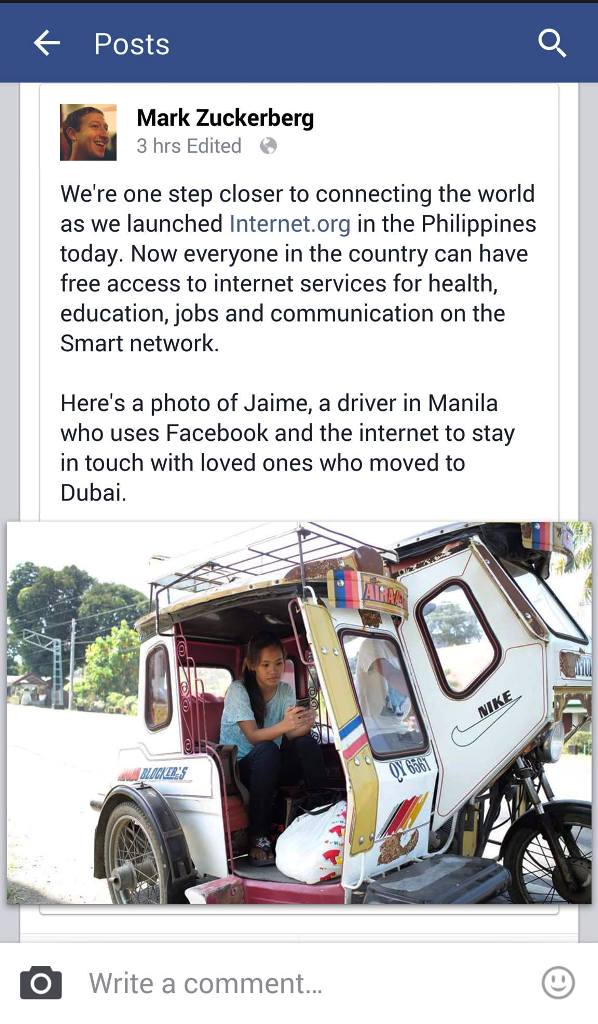 Mark Zuckerberg Philippine Tricycle Facebook