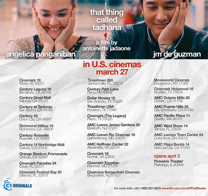 That Thing Called Tadhana to Be Screened in the US