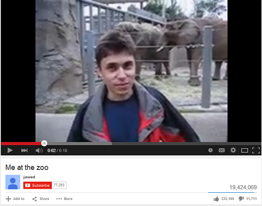 "Me At The Zoo": First Video on YouTube Reaches 10-Year-Old Mark