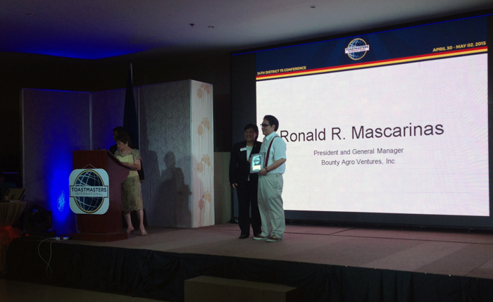 Mr. Ronald Mascariñas, President and General Manager of Bounty Agro Ventures, Inc.