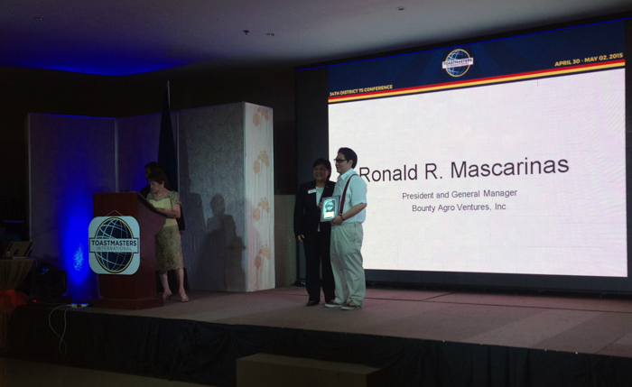 Mr. Ronald Mascariñas, President and General Manager of Bounty Agro Ventures, Inc. 