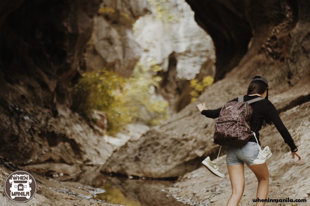 Here’s a tip: It’s easy to wander around the cave barefooted because it can be too slippery even with proper footwear. So if your backpack is already full and you are too lazy to carry your shoes with you, you can always tie them :) 