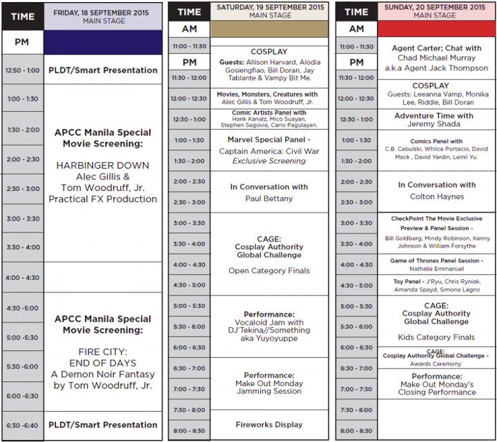 APCC Manila Schedules and Prices