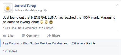 Heneral Luna P100 million