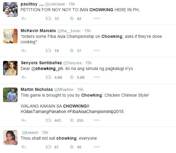 Chowking Responds to Gilas Loss in the FIBA Finals Against China