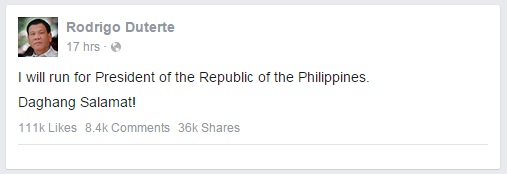 Duterte President 2016