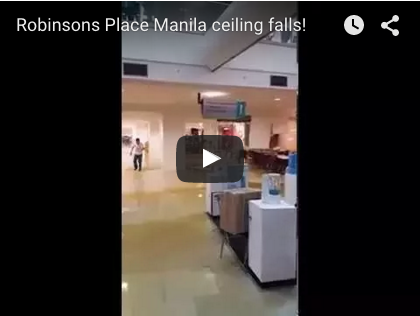 Robinsons Place Manila ceiling gives out
