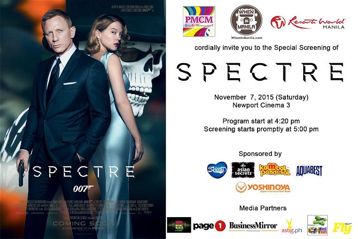 James Bond 007 SPECTRE Special Movie Block Screening Resorts World Manila PMCM Events WheninManila.com