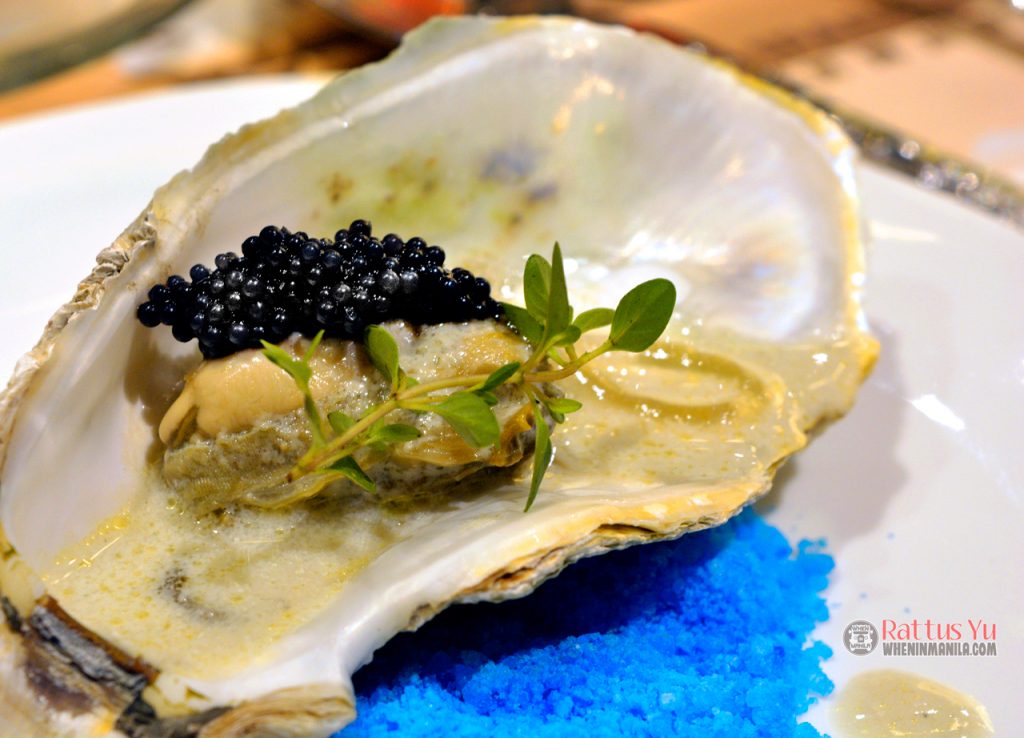 Oysters and Pearls (Poached in white wine cream, lumpfish caviar)