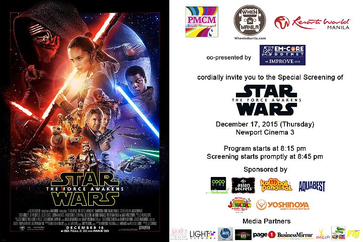 Star Wars Episode VII: The Force Awakens Special Block Screening at Resorts World Manila When in Manila PMCM Events