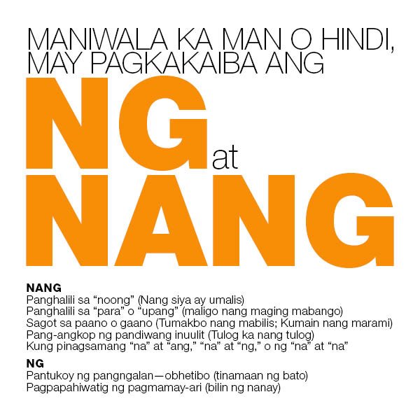 Ng Versus Nang And Other alog Pointers When In Manila