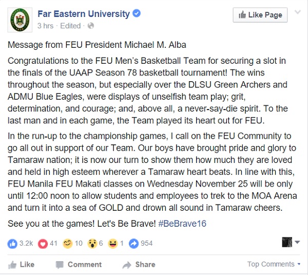 FEU letter