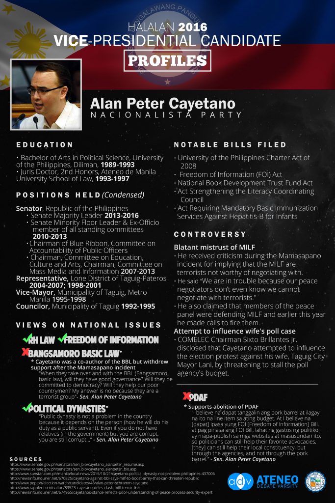 Halalan 2016 VP Cayetano