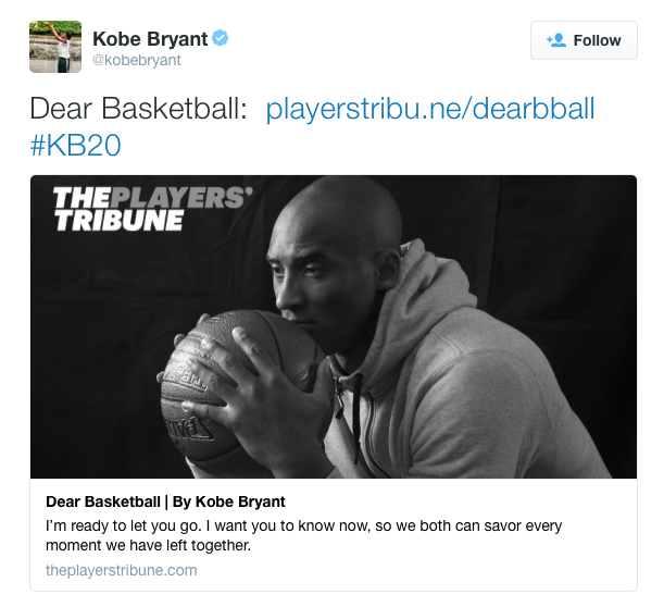 Kobe Bryant retires