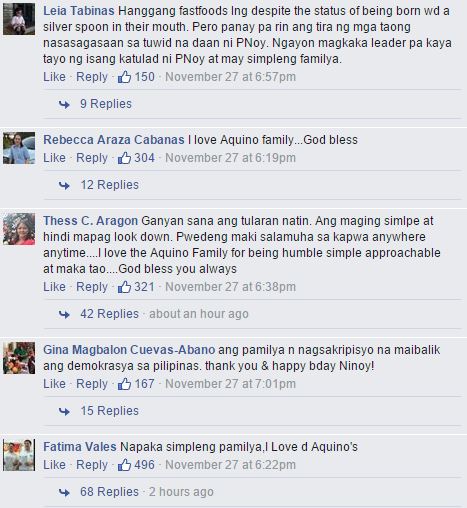 Netizens React to Aquino Family Eating in Fastfood Restaurant 2