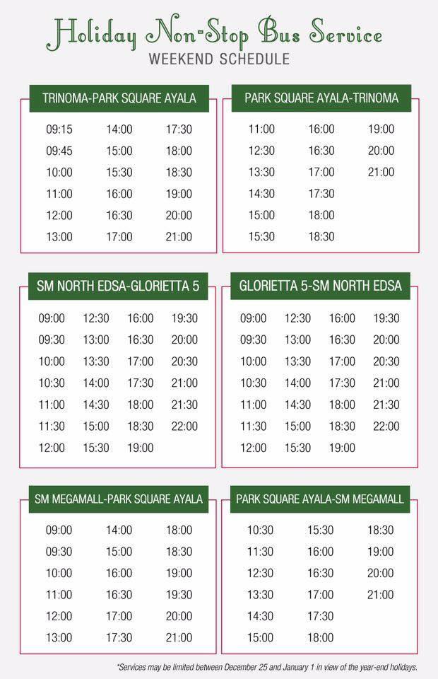 LOOK MMDA Shares Holiday Non-Stop Bus Service Schedule 2