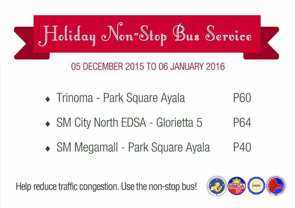LOOK MMDA Shares Holiday Non-Stop Bus Service Schedule 6