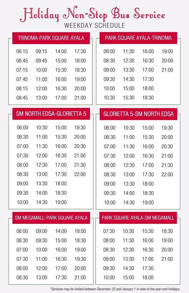 LOOK MMDA Shares Holiday Non-Stop Bus Service Schedule
