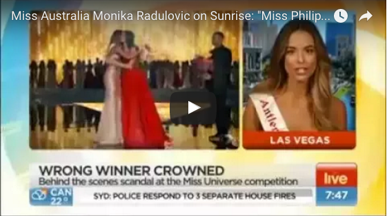 Miss Australia says Pia true winner