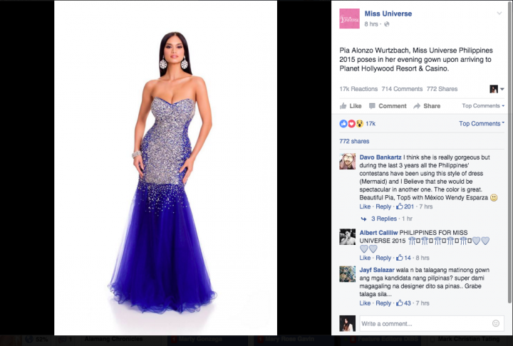 Pia Alonzo Wurtzbach Miss Universe Evening Gown