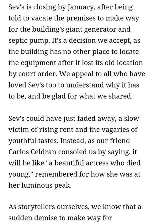 Saddest Hugot of the Year: Sev's Cafe Officially Closed 2 Sev's Cafe Officially Closing on Jan (2)