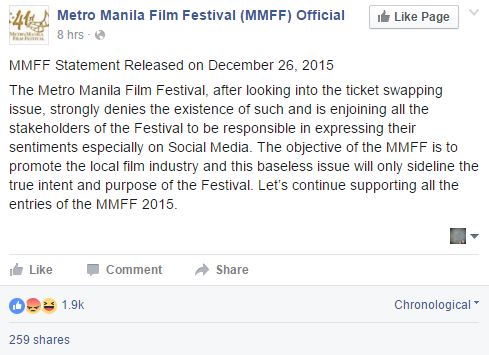 Were There Ticket Swapping During the #MMFF2015 5