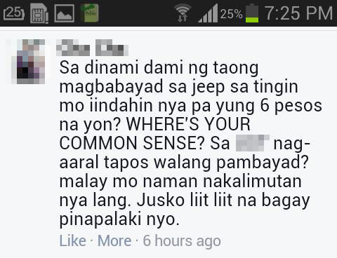 student defends jeepney driver's right to 6 pesos 3