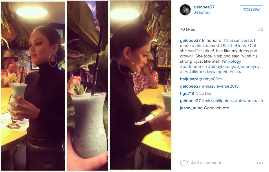 Restaurant in New York Creates Drink After Pia Wurtzbach and Lets Her Try It