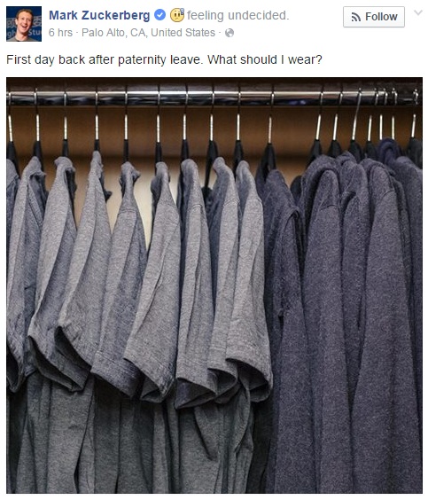 Zuckerberg clothes to work