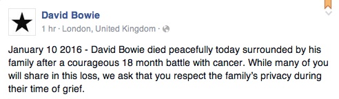 david bowie death