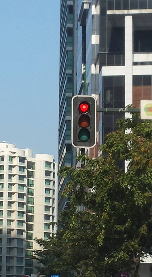 BGC Turned their Red Traffic Lights to Hearts for Valentine's