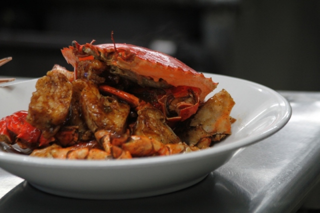 Crabs with Black Pepper Sauce Singaporean Style