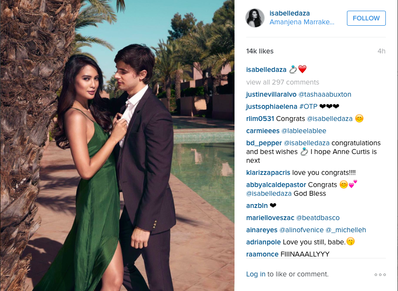 Isabelle Daza engaged