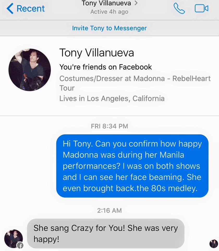 LOOK Madonna's Costume Dresser Shares How Madonna Felt About Manila Concert