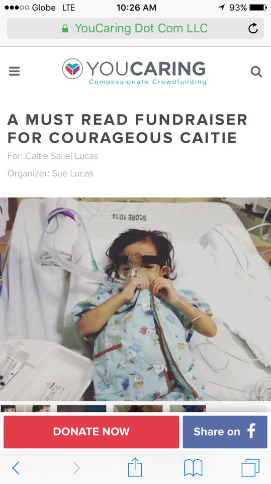 URGENT: Please Read To Know Where To Legitimately Give Monetary Support for Courageous Caitie 2 Courageous Caitie