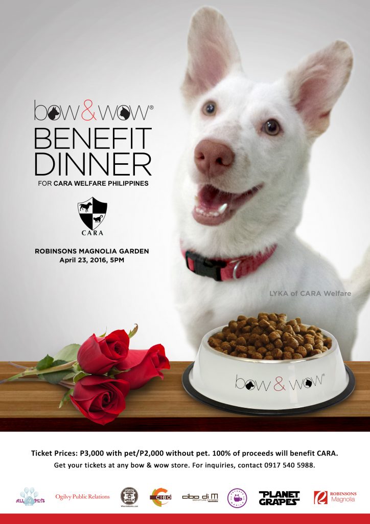 BOW & WOW BENEFIT DINNER FOR CARA WELFARE PHILIPPINES April 23 2016