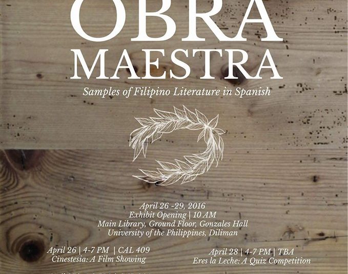 UP Círculo Hispánico Presents: OBRA MAESTRA, Samples of Filipino Literature in Spanish