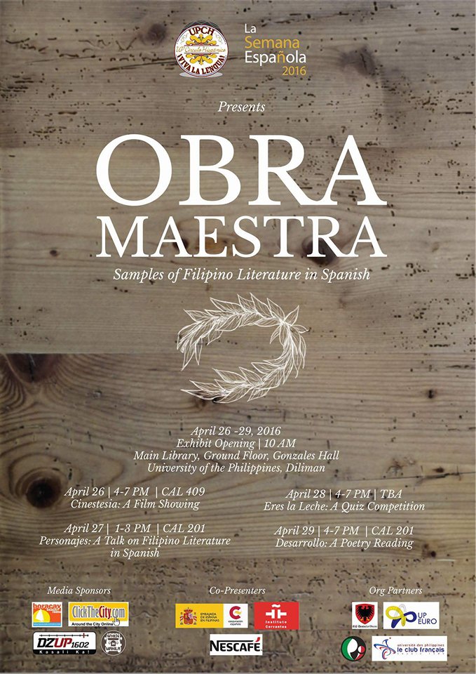 UP Círculo Hispánico Presents: OBRA MAESTRA, Samples of Filipino Literature in Spanish