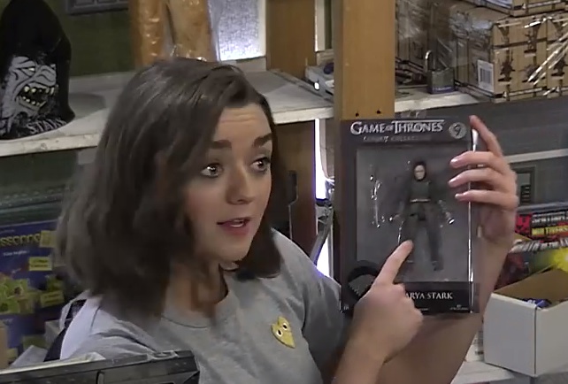 Maisie Williams Arya Stark Game of Thrones prank RPG store