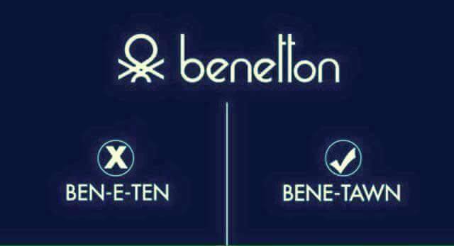 Mispronounced Brand Names Benetton