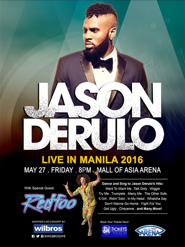 Jason Derulo Coming to Manila this May — with Special Guest, Redfoo! Wilbros