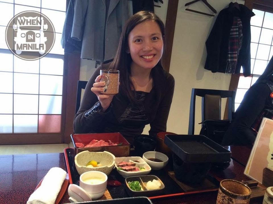 Mitzi Uy holding Tea Best Authentic Japan Wagyu Beef Experience for when in manila
