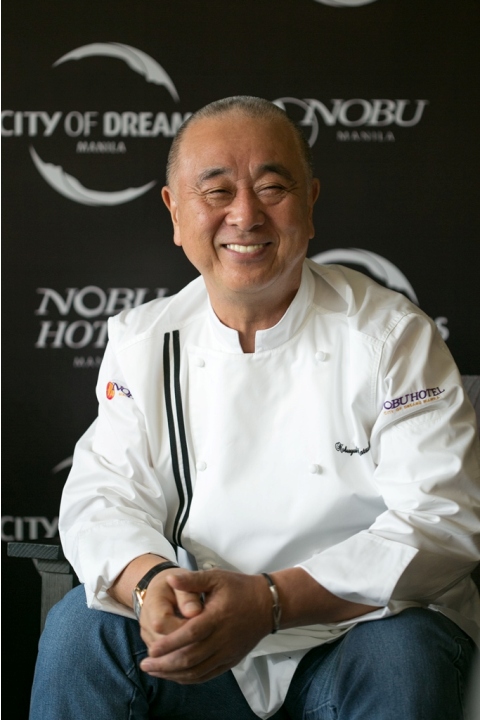 the famed Chef Nobu himself during one of his visits to Nobu Manila