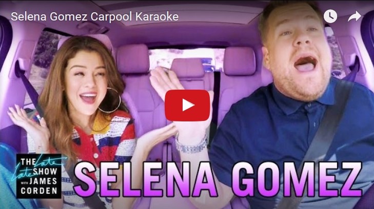 Selena Gomez Carpool Karaoke with James Corden....on a Roller Coaster!
