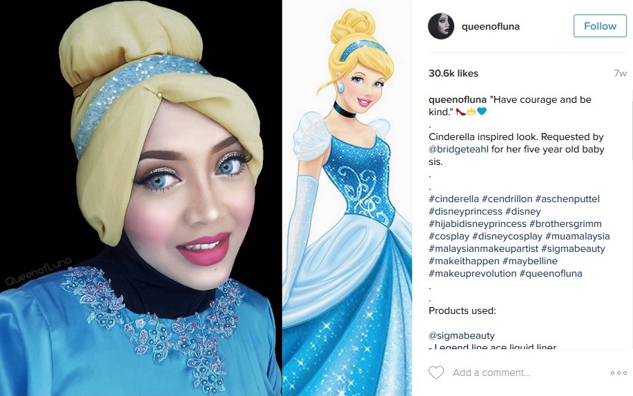 Sarswati Artist Can Turn Herself into Disney Characters Using Her Hijab